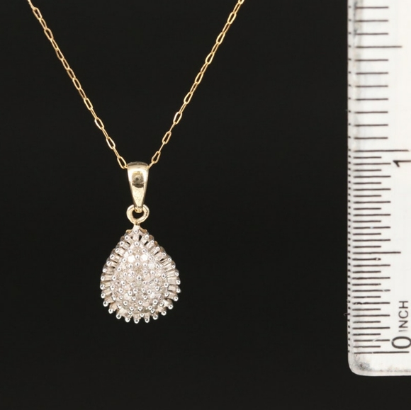 10K Diamond Pendant on 14K Fancy Link Chain - Picture 4 of 10